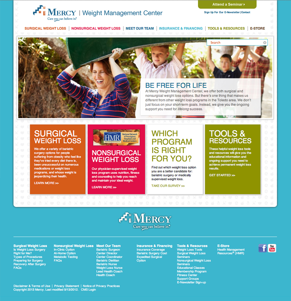 Mercy Weight Management Website | Homepage